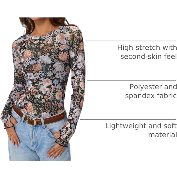 Floral Long Sleeve Top - Picture 2 of 5